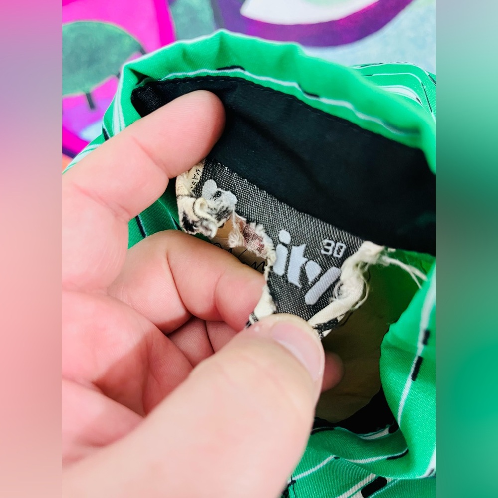 VTG 1970s Green Patterned Button-Up Dress - Picture 3 of 3